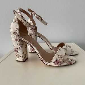 Floral heeled sandals